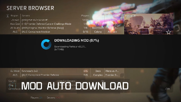 A screenshot showing mod auto download in action.